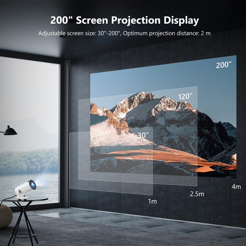 Lermayal X8 MAX Projector with WIFI 6 and Bluetooth, 4K Support Smart Portable Projector 180° Rotatable 130'' Screen Movie Projector Auto Keystone HDMI/TV Stick/Laptop Android 11