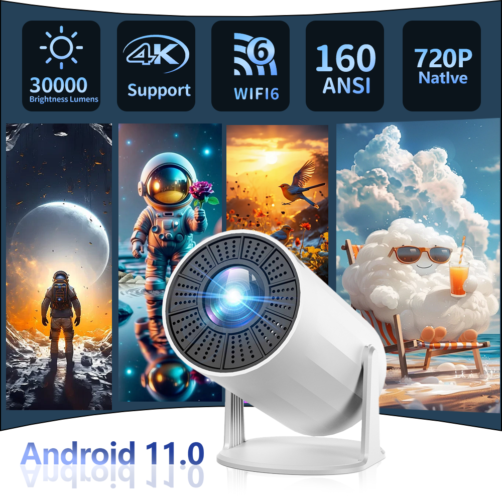 Lermayal X8 MAX Projector with WIFI 6 and Bluetooth, 4K Support Smart Portable Projector 180° Rotatable 130'' Screen Movie Projector Auto Keystone HDMI/TV Stick/Laptop Android 11