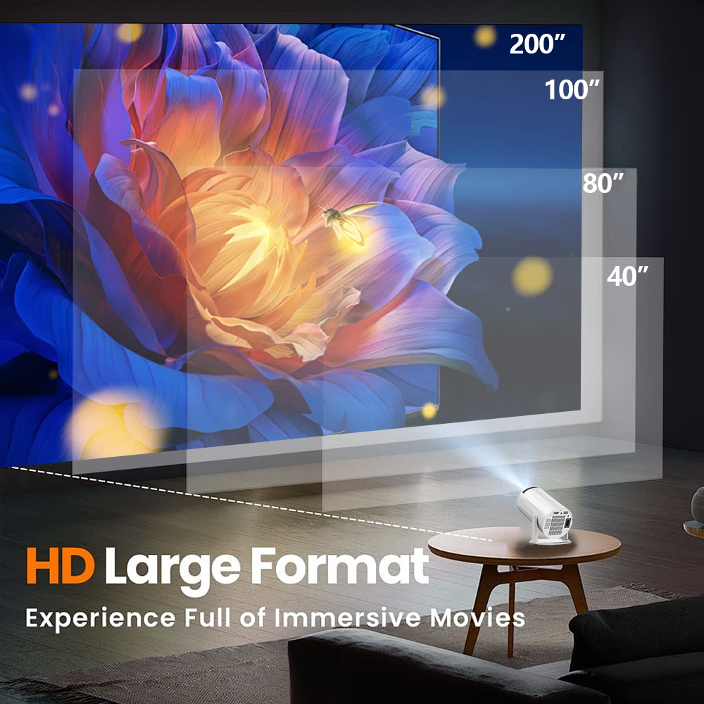 Lermayal X8 MAX Projector with WIFI 6 and Bluetooth, 4K Support Smart Portable Projector 180° Rotatable 130'' Screen Movie Projector Auto Keystone HDMI/TV Stick/Laptop Android 11